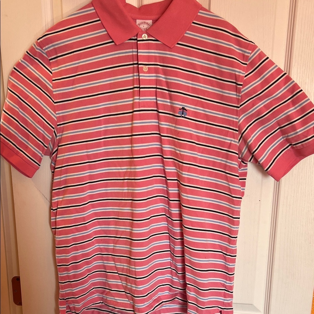 Brooks Brothers Pink Striped Polo Shirt - Picture 4 of 5
